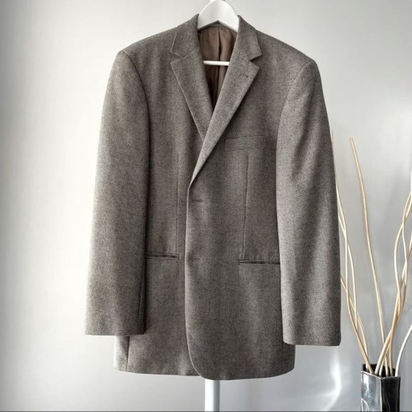 Vintage Hugo BOSS Sizes check wool and cashmere blend blazer
